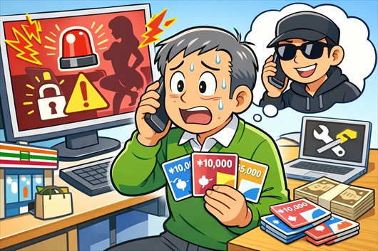 年末にも詐欺被害 きっかけはアダルトサイト閲覧