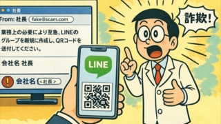 「ラインのQR送って」実在する企業の社長名かたりメール、詐欺か
