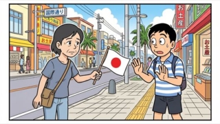 沖縄旅行中“国際通り”で「日本国旗」を渡されそうになった！ もし受け取ってたら「詐欺被害」に!? 日本人は“騙しやすい”？ 他地域でも同様の被害報告が…受け取ったらどうなっていた？