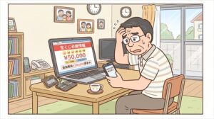 50代男性 ギャンブル詐欺で現金5万円の被害 インターネットの宝くじ情報サイトで
